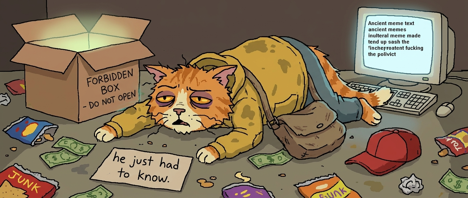 KAY the curious orange cat collapsed near a forbidden glowing box